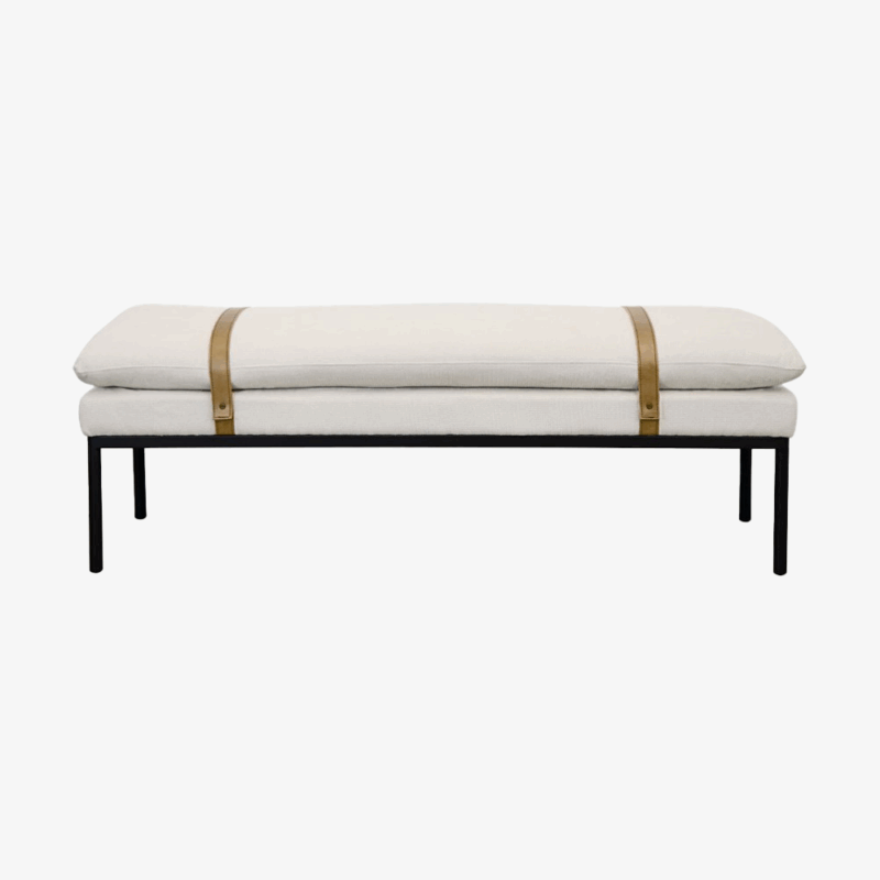 Baxter Fabric Ottoman/Bench - Cream