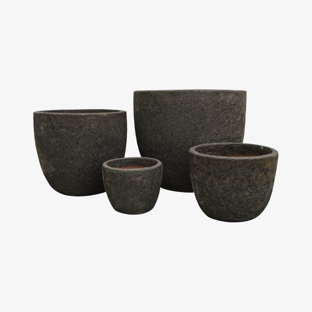 Lava Egg Pot Black Extra Large - Lewis & Co.