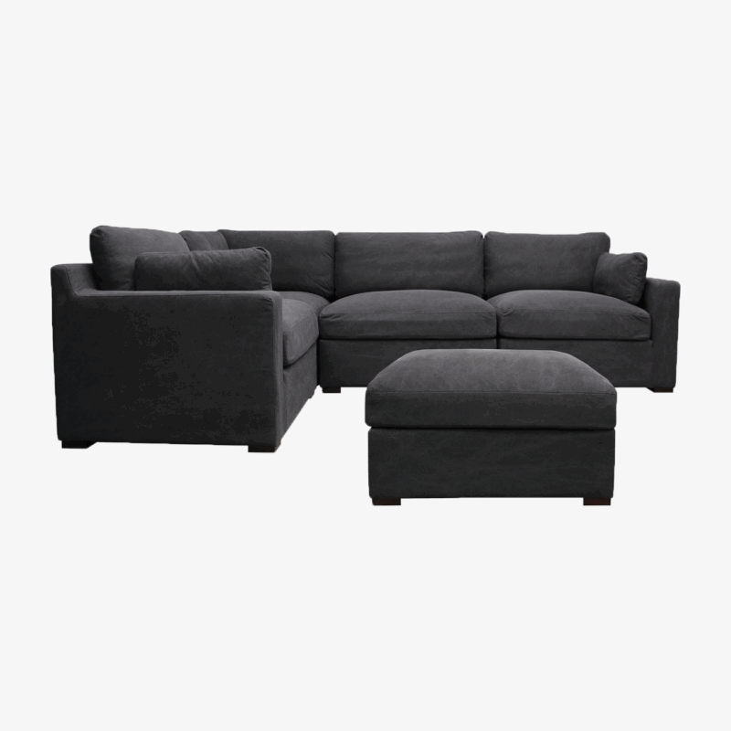 Lisbon 5 Piece Modular Sofa Setting - Relaxed Black