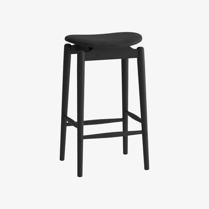 Oslo Barstool – Ash Black/Black Leather