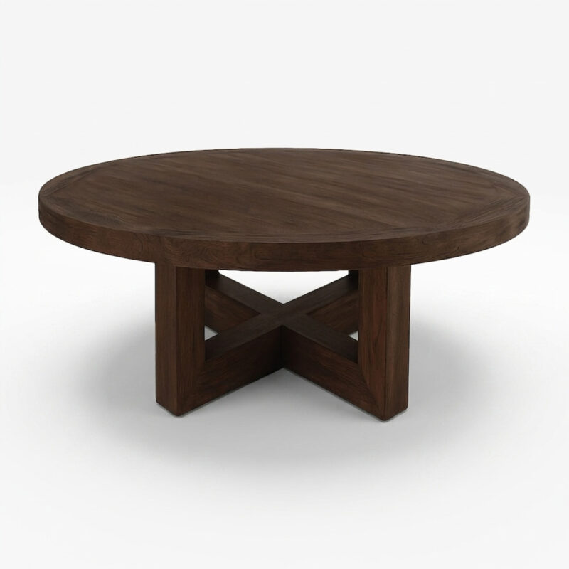 Marlow Round Coffee Table Walnut Brown