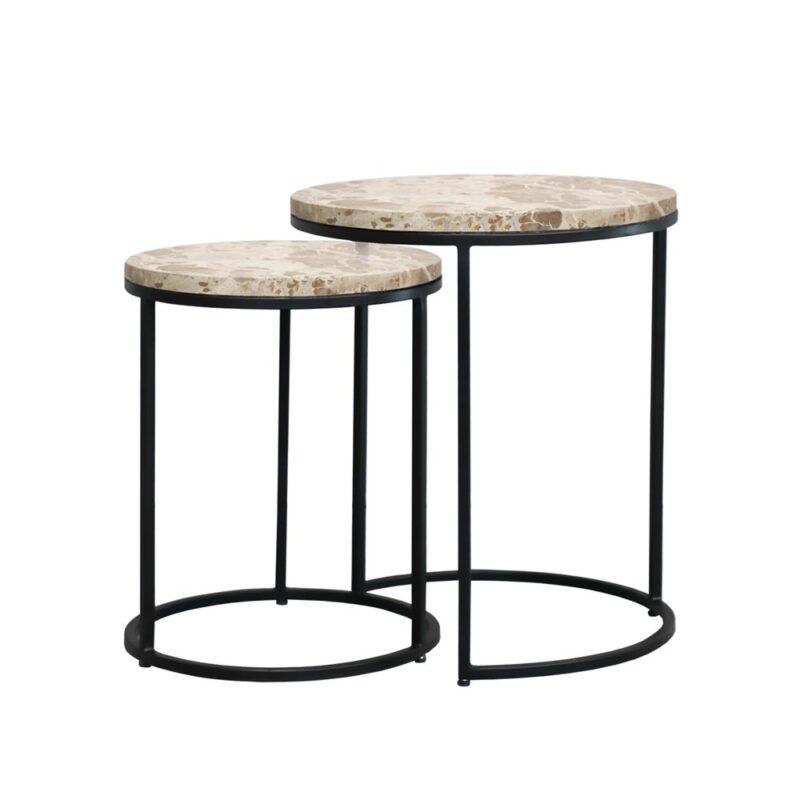 Monaco Nesting Side Table Set – Beige