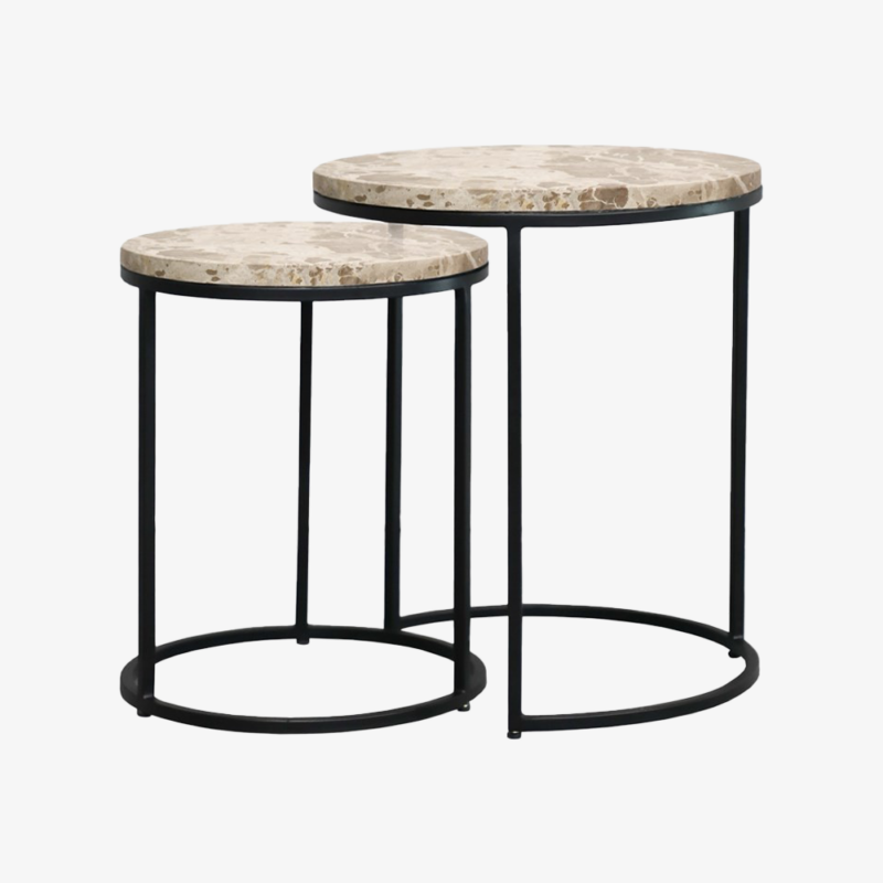 Monaco Nesting Side Table Set – Beige