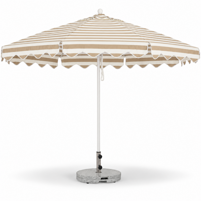ZEST ROUND 2.7M UMBRELLA BEIGE STRIPE