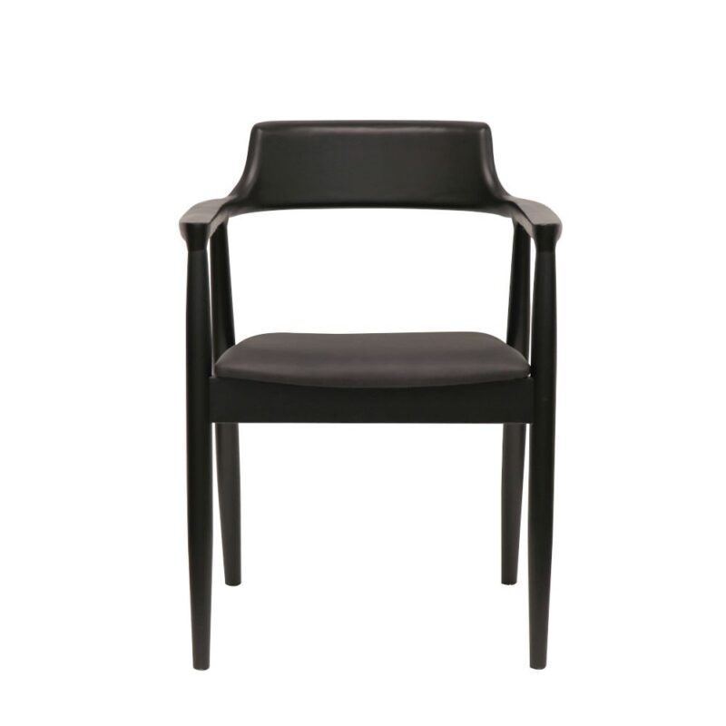Ealing Dining Chair - Black Frame/Black Leather