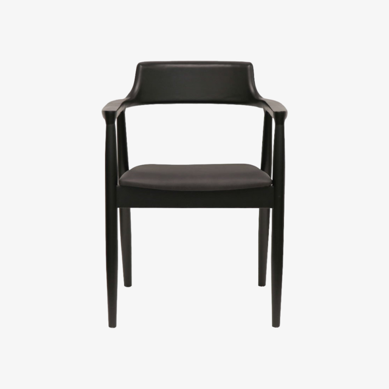 Ealing Dining Chair - Black Frame/Black Leather