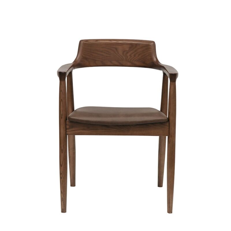 Ealing Dining Chair - Brown Frame/Brown Leather