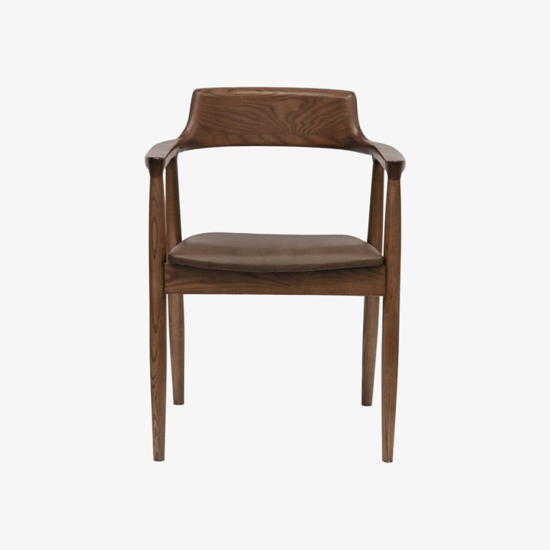Ealing Dining Chair - Brown Frame/Brown Leather