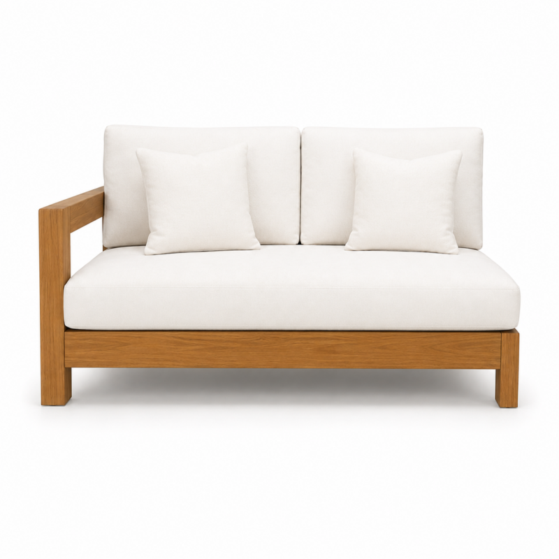 MYKONOS TEAK OUTDOOR RIGHT ARM FACING 2STR SOFA
