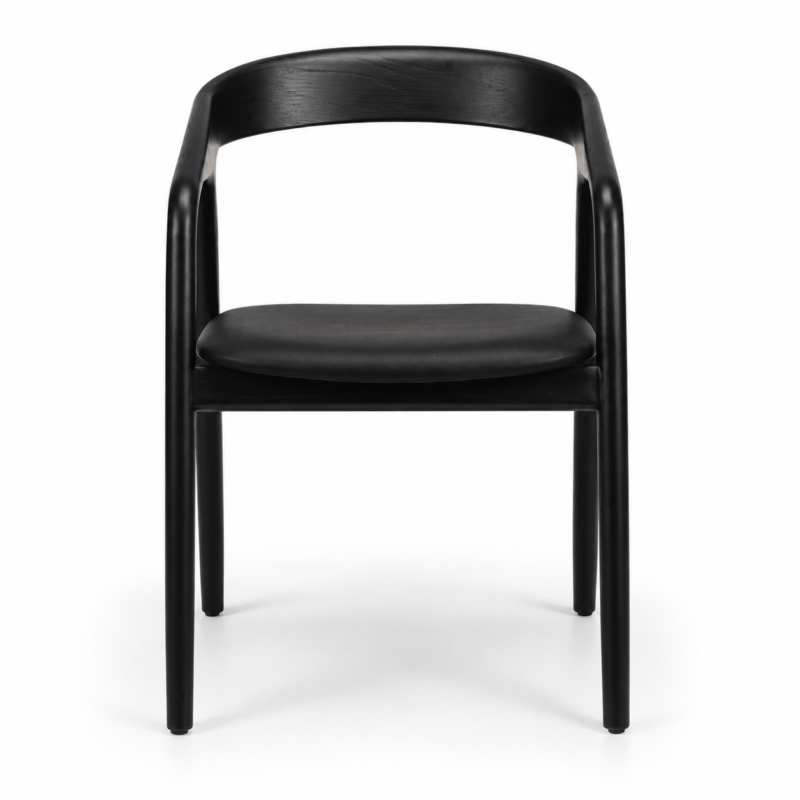 NORA CHAIR - BLACK PU/ OAK