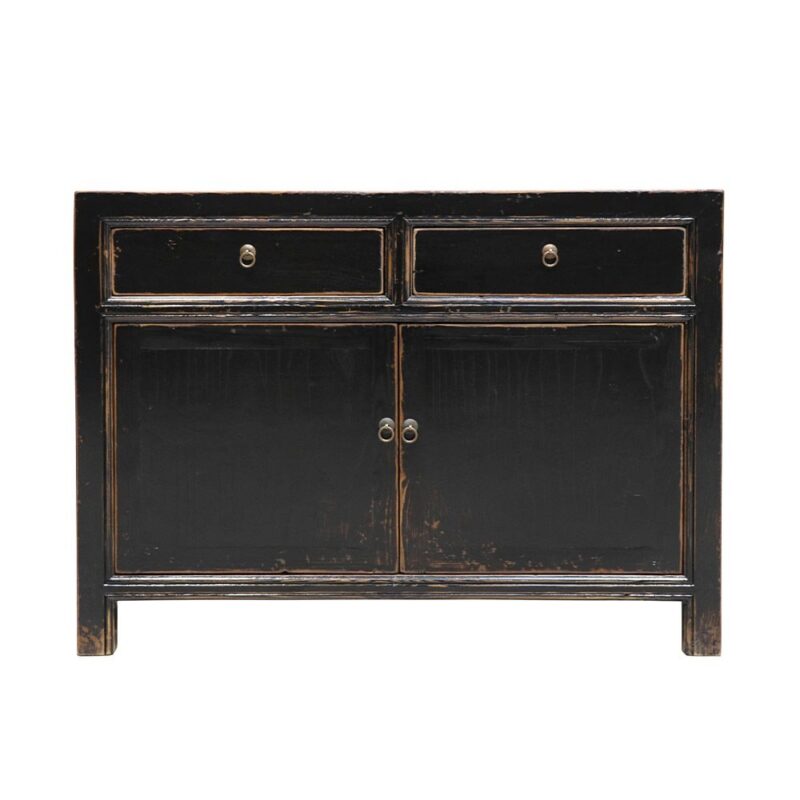 Oriental Painted 2 Door Sideboard - Vintage Black