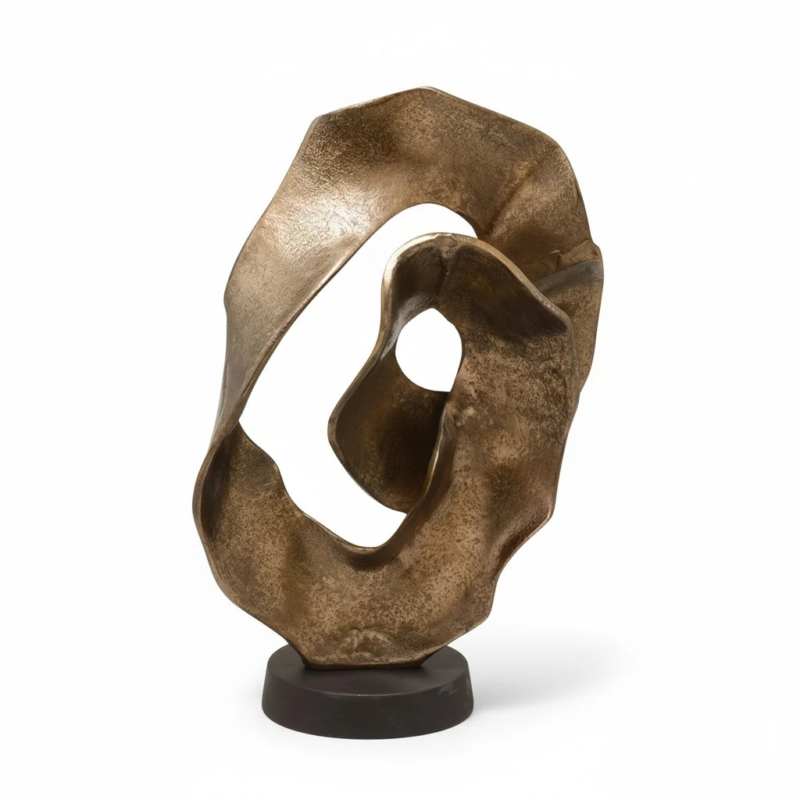 SCALLOPED SCULPTURE ON BLACK STAND