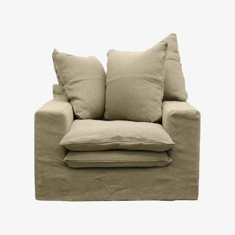 Keely Slipcover Armchair - Khaki
