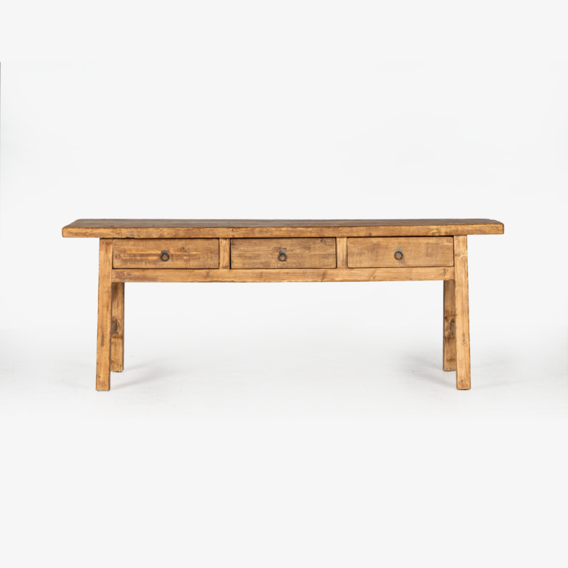 ANTIQUE BUTCHER TABLE 3 DRAWS 2100W
