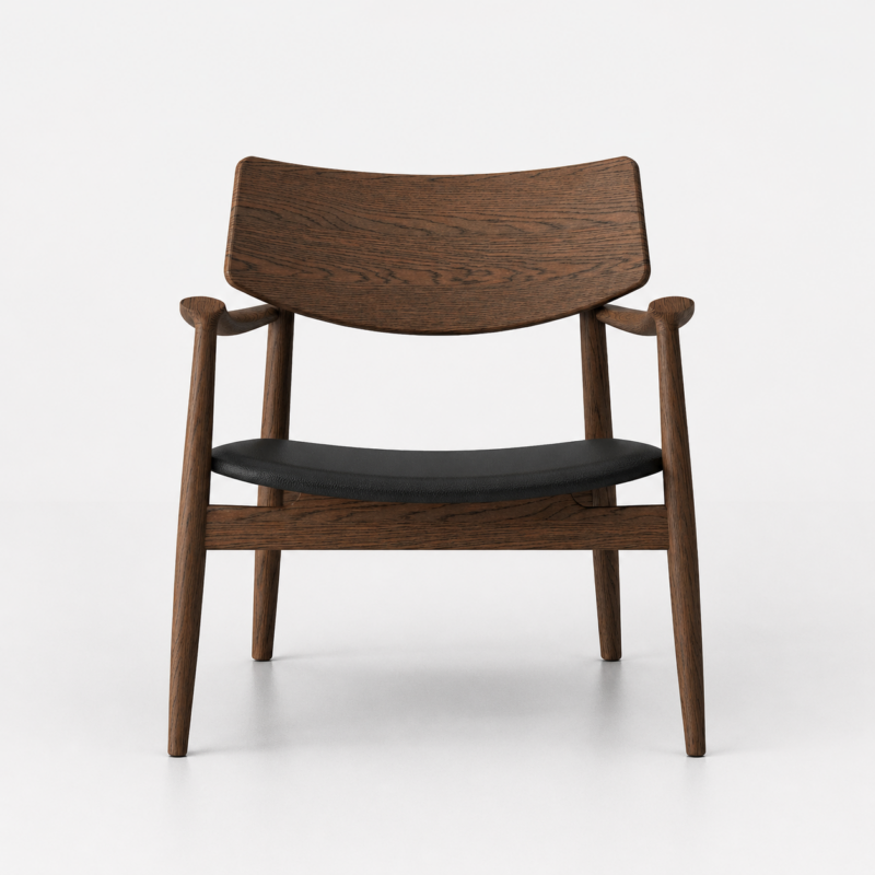 Alta Leather Leisure Chair Walnut & Black