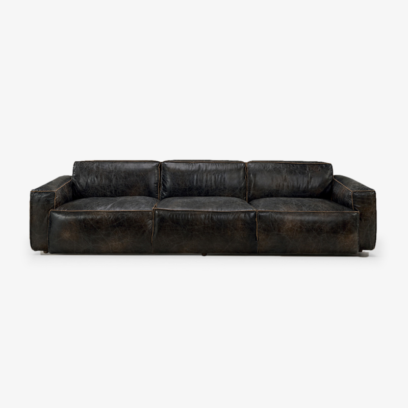 BUDDY 3 seater leather sofa
