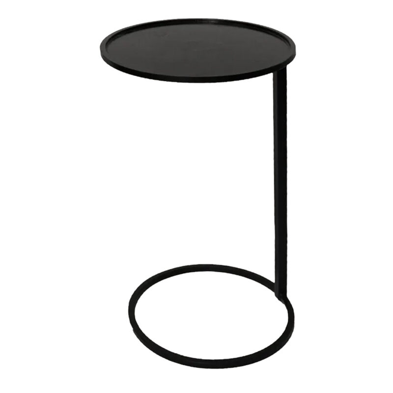 Black Circle Small Couch Side Table
