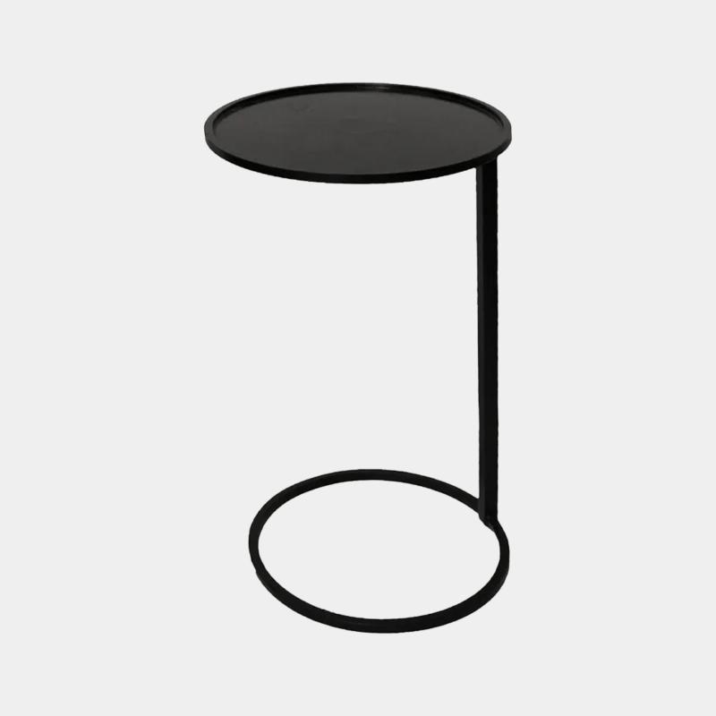Black Circle Small Couch Side Table