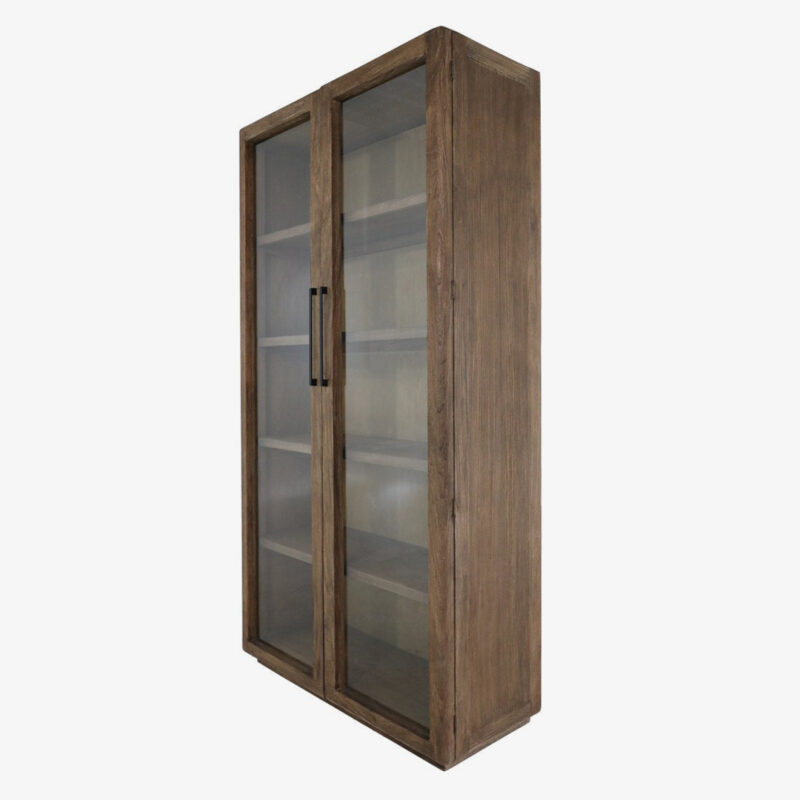 Casa 2-Door Glass Cabinet - Walnut