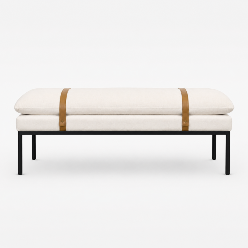 Baxter Fabric Ottoman/Bench Cream