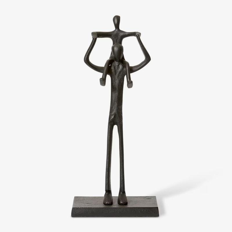 Father and Son Sculpture Black