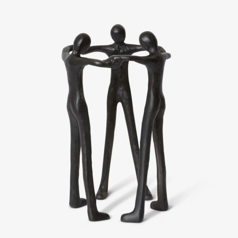 3 Person Friendship Sculpture Black