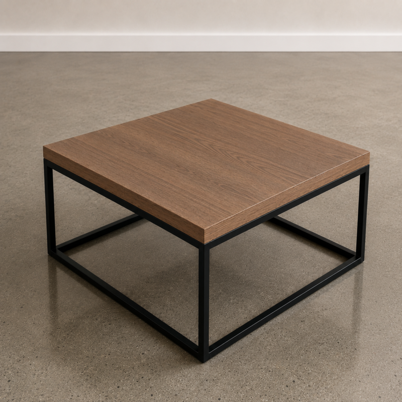 GRETA COFFEE TABLE 800X800 LIGHT WALNUT