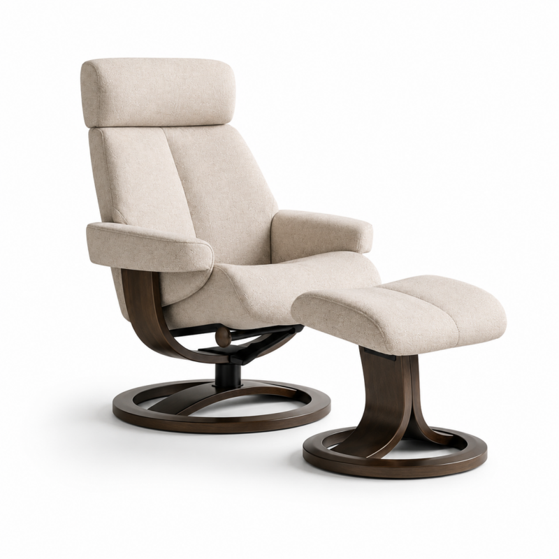 Nordic 85 Chair & Footstool - Hannah Nature