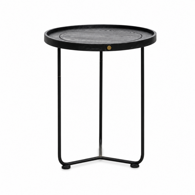 HARTFORD ROUND SIDE TABLE - BLACK