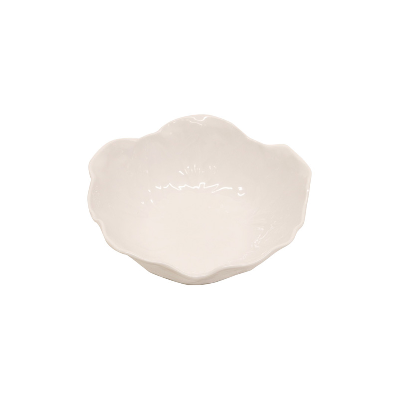 Melamine Cabbage Snack Bowl – White