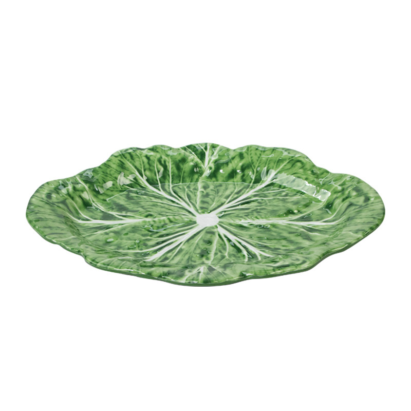 Melamine Cabbage Oval Platter 50cm – Green