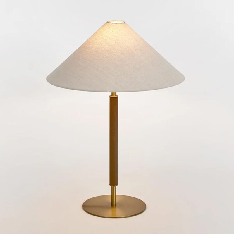 Huntley Leather & Brass Table Lamp