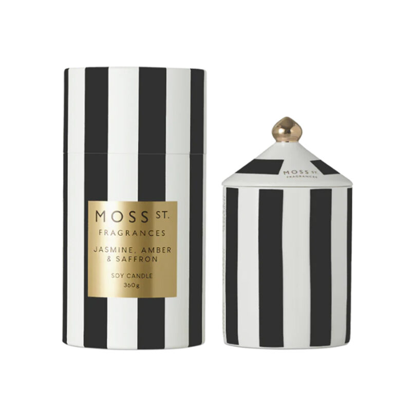MOSS ST Jasmine, Amber & Saffron Ceramic Candle 360g