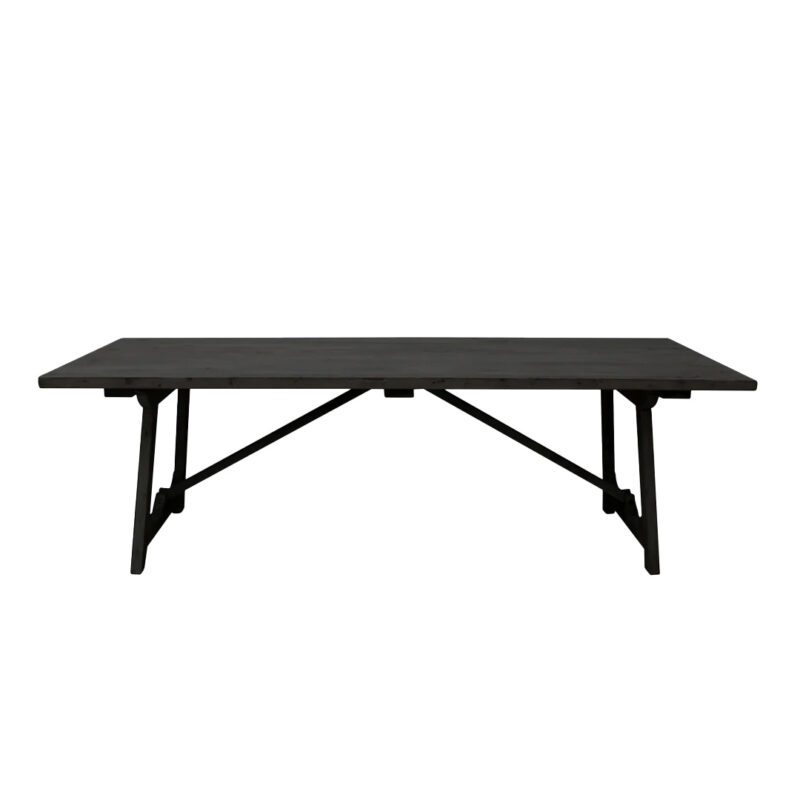 Loire Dining Table in Black Recycled Pine 2400L