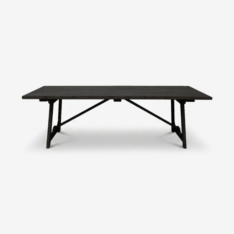 Loire Dining Table in Black Recycled Pine 2400L
