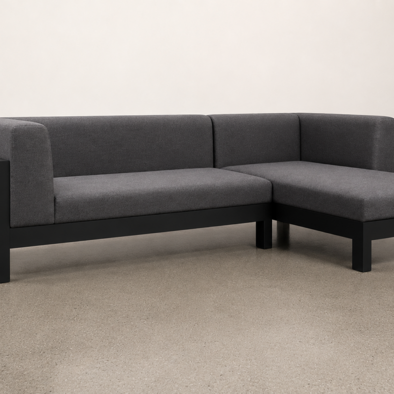Lyon Outdoor Chaise Black RHF