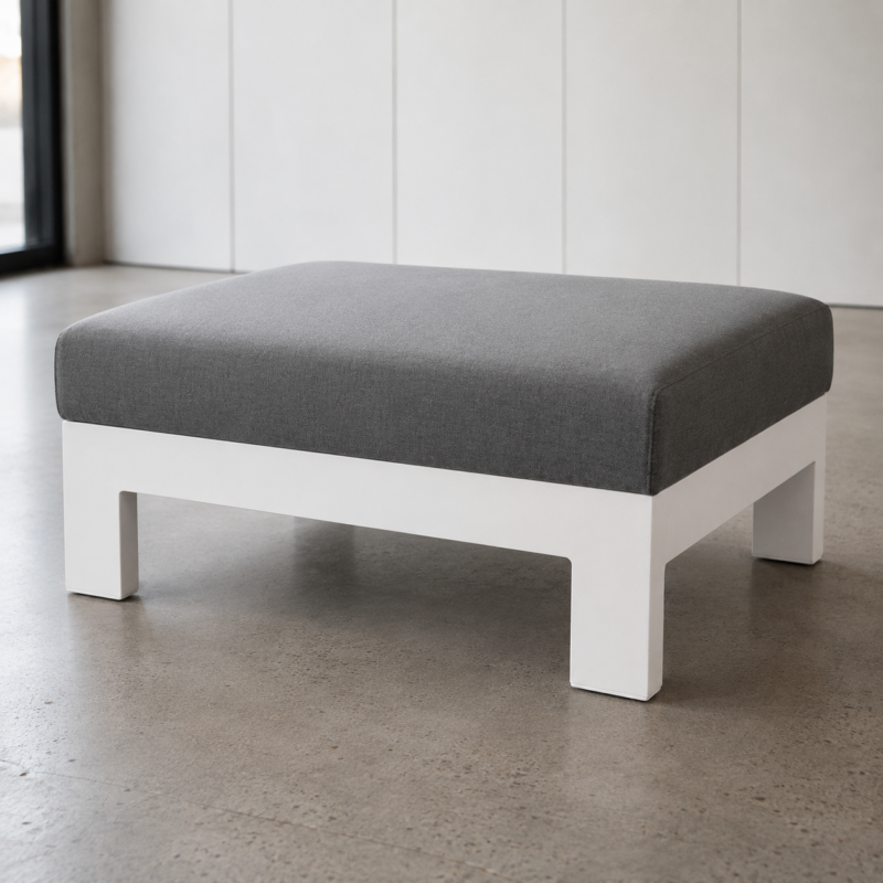 LYON OUTDOOR OTTOMAN WHITE