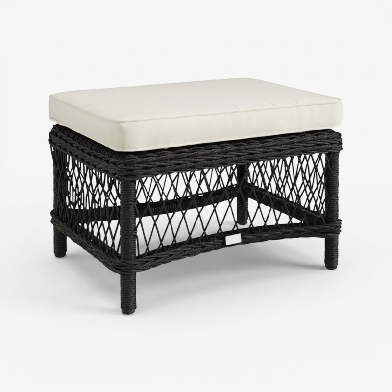MARBELLA OTTOMAN – BLACK TWIST