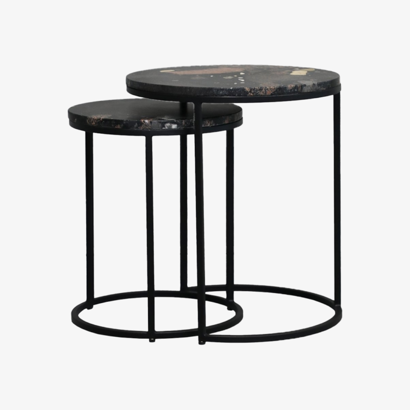 Monaco Nesting Side Table Set - Pebble