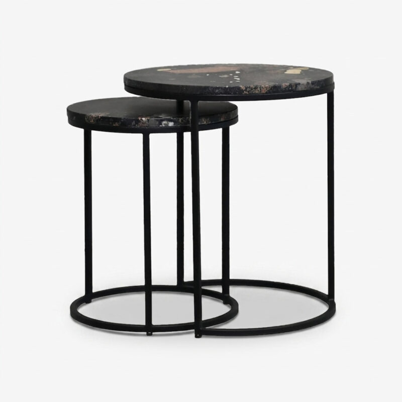 Monaco Nesting Side Table Set - Pebble
