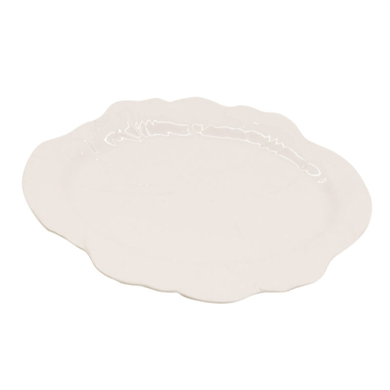 Melamine Cabbage Oval Platter 50cm – White