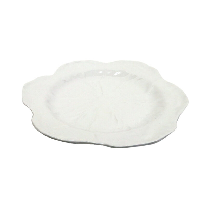 Melamine Cabbage Round Platter 40cm – White