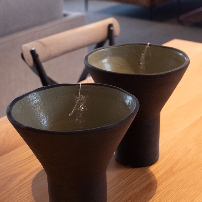 BALISE TALL VASE BLACK AND CREAM