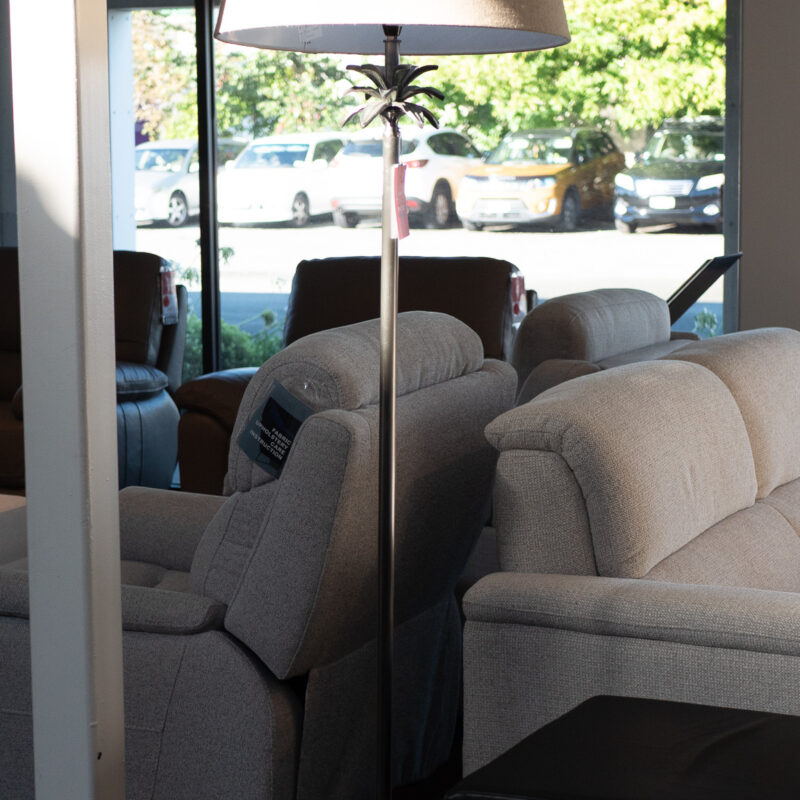 LEAVES IN PEWTER FLOOR LAMP NATURAL LINEN