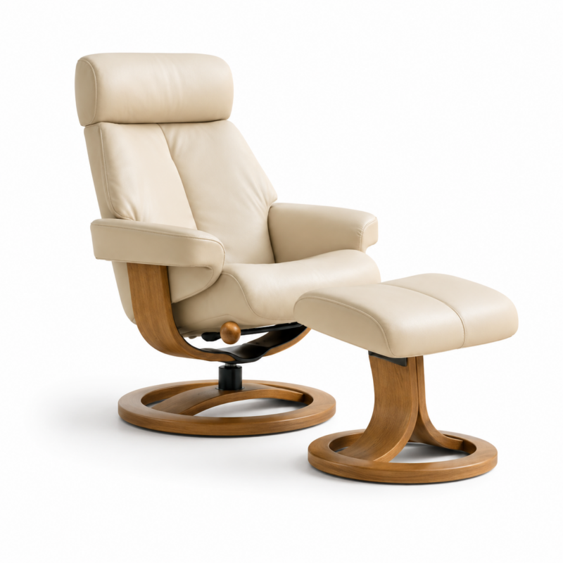 Nordic 85 Chair & Footstool - Prime Whisper