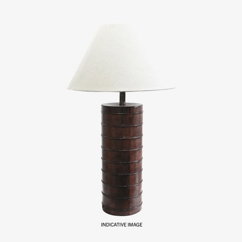 SAVOY LEATHER LAMP CHARCOAL SHADE