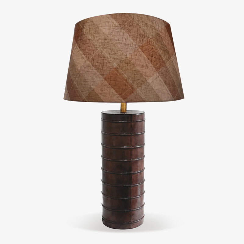 SAVORY LEATHER LAMP TARTAN SHADE