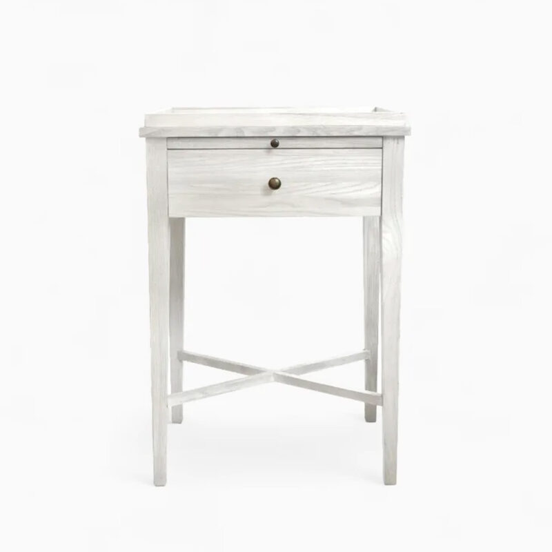 Saskia Bedside Table White