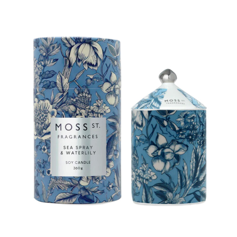 MOSS ST Sea Spray & Waterlily Ceramic Candle 360g