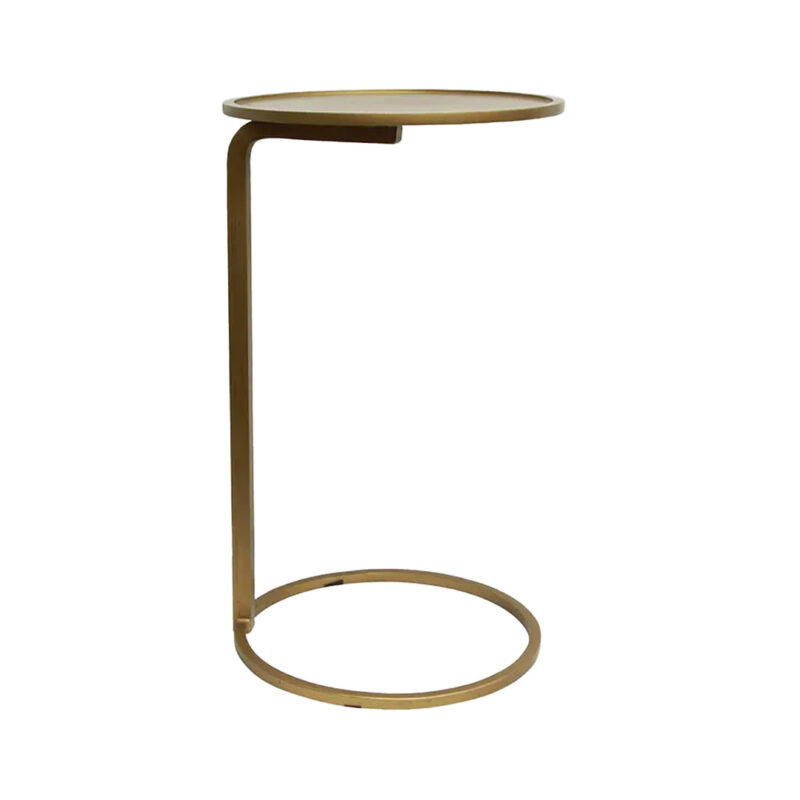 Small Gold Circle Couch Side Table